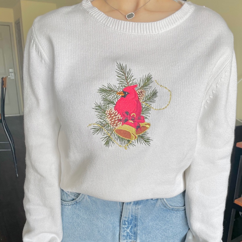 red cardinal knit sweater!